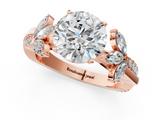Rose gold Round Diamond Floral Vine Solitaire Engagement Ring_26