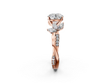 Rose gold Round Diamond Floral Vine Solitaire Engagement Ring_27