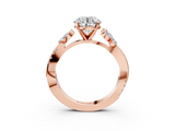 Rose gold Round Diamond Floral Vine Solitaire Engagement Ring_28