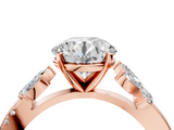 Rose gold Round Diamond Floral Vine Solitaire Engagement Ring_29