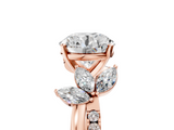 Rose gold Round Diamond Floral Vine Solitaire Engagement Ring_30