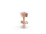 Rose gold Round Diamond Flower Halo Stud Earrings with Petal Prong Setting_12