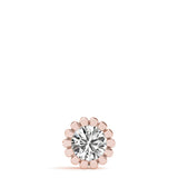 Rose gold Round Diamond Flower Prong Pendant 1