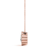Rose gold Round Diamond Flower Prong Pendant 2