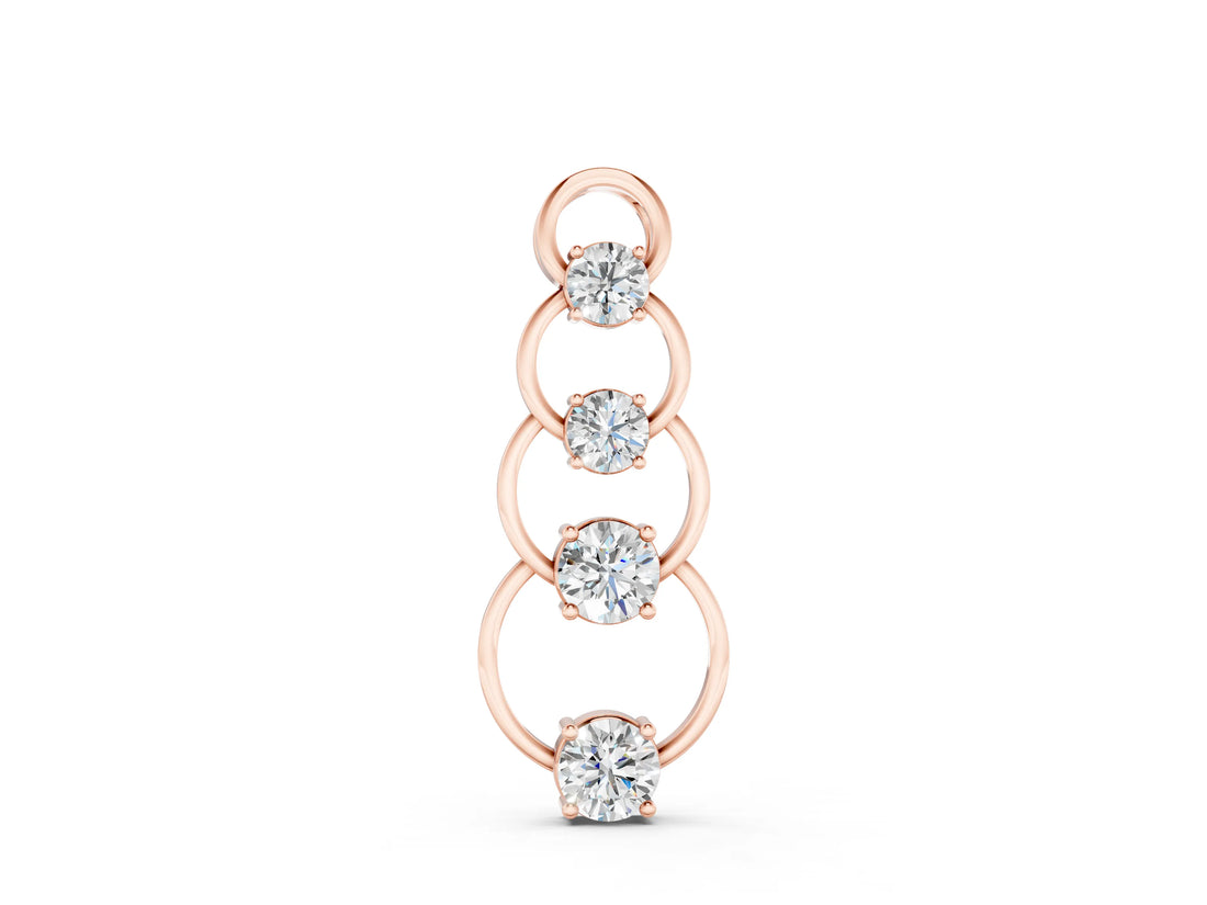 Rose gold Round Diamond Four-Prong Circle Pendant_6