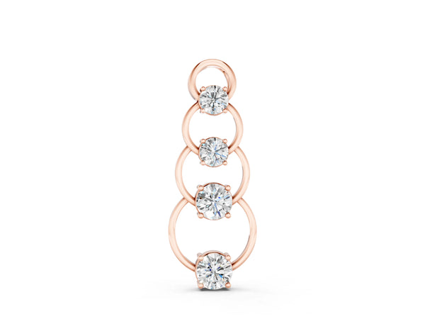 Rose gold Round Diamond Four-Prong Circle Pendant