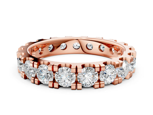 Rose gold Round Diamond Full Eternity Band with U-Prong Setting