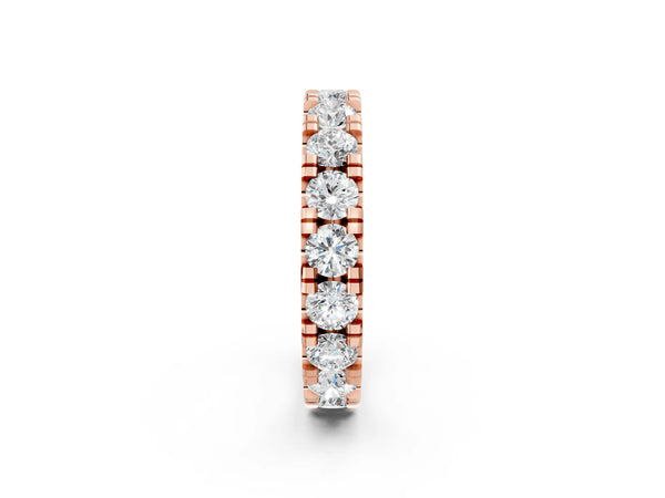 Rose gold Round Diamond Full Eternity Band with U-Prong Setting