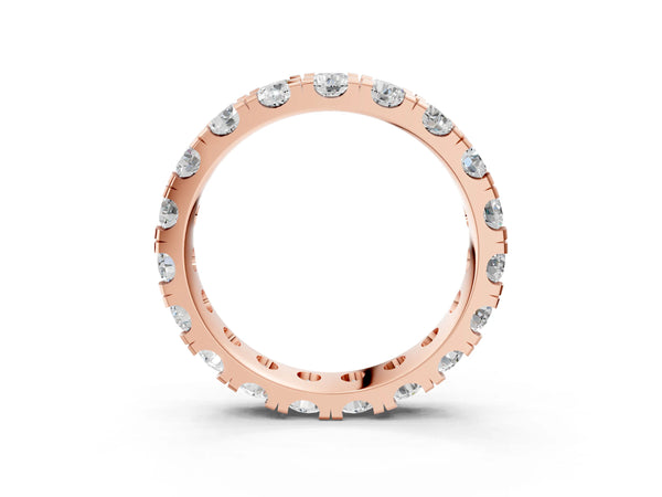 Rose gold Round Diamond Full Eternity Band with U-Prong Setting