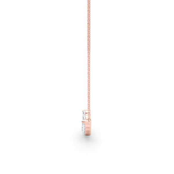 Rose gold Round Diamond Graduated Bar Necklace with Prong Setting