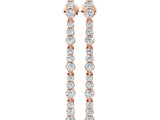 Rose gold Round Diamond Graduated Dangle Earrings