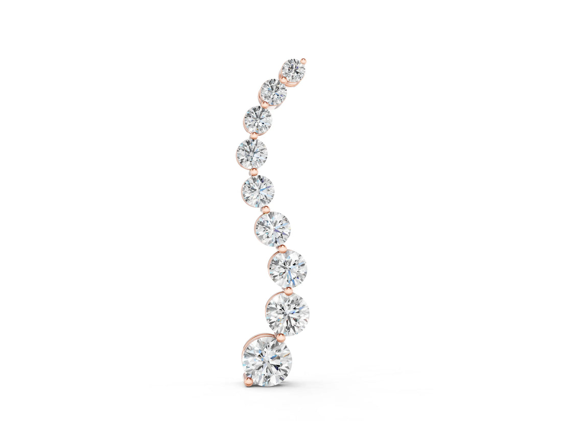 Rose gold Round Diamond Graduated Prong Set Pendant_6