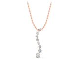 Rose gold Round Diamond Graduated Prong Set Pendant_7