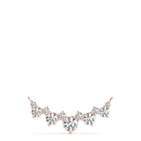 Rose gold Round Diamond Graduated V-Prong Necklace 1