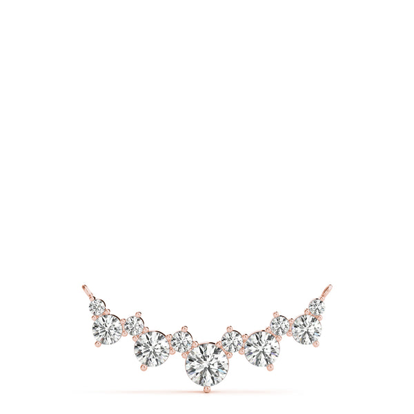 Rose gold Round Diamond Graduated V-Prong Necklace