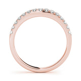 Rose gold Round Diamond Half Eternity Band with Pavé Setting 1