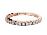 Rose gold Round Diamond Half Eternity Band with Pavé Setting and Shared Prong_4