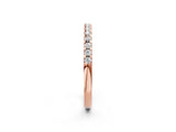 Rose gold Round Diamond Half Eternity Band with Pavé Setting and Shared Prong_6