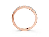Rose gold Round Diamond Half Eternity Band with Pavé Setting and Shared Prong_7