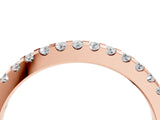 Rose gold Round Diamond Half Eternity Band with Pavé Setting and Shared Prong_8