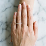 Rose gold Round Diamond Half Eternity Band with Prong Setting_121
