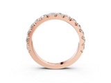 Rose gold Round Diamond Half Eternity Band with Prong Setting_41