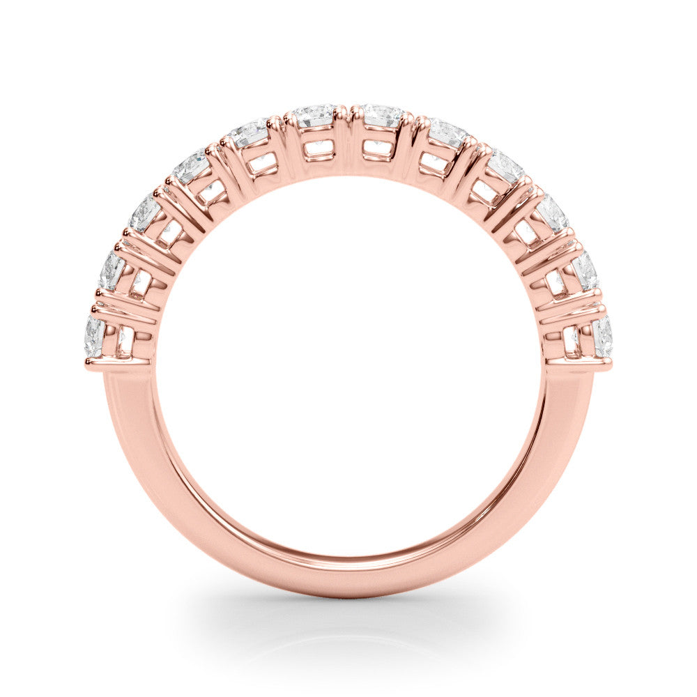 Rose gold Round Diamond Half-Eternity Band with Shared Prong Setting 2