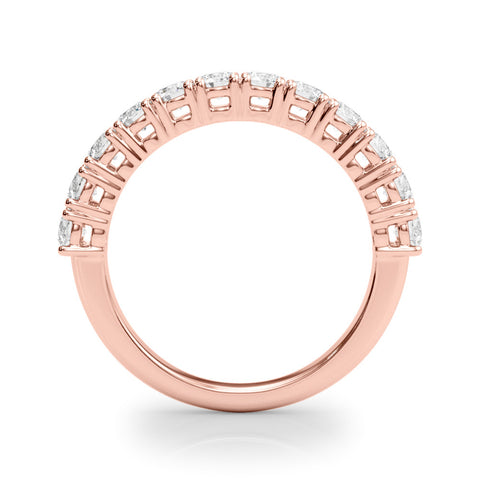 Rose gold Round Diamond Half-Eternity Band with Shared Prong Setting 2