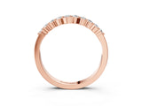 Rose gold Round Diamond Half-Eternity Band with U-Prong Setting_7