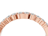 Rose gold Round Diamond Half-Eternity Band with U-Prong Setting_8