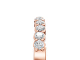 Rose gold Round Diamond Half-Eternity Band with U-Prong Setting_9