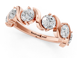 Rose gold Round Diamond Half Eternity Band with Wave Prong Setting_22