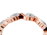 Rose gold Round Diamond Half Eternity Band with Wave Prong Setting_25
