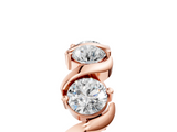 Rose gold Round Diamond Half Eternity Band with Wave Prong Setting_26