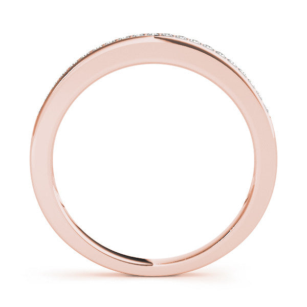 Rose gold Round Diamond Half Eternity Pavé Band 1