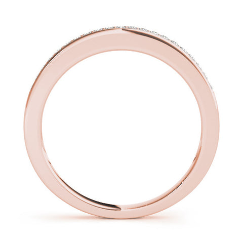 Rose gold Round Diamond Half Eternity Pavé Band 1