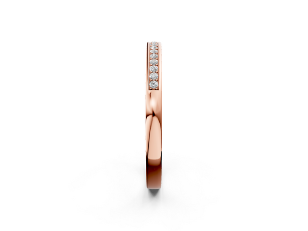 Rose gold Round Diamond Half Eternity Pavé Band