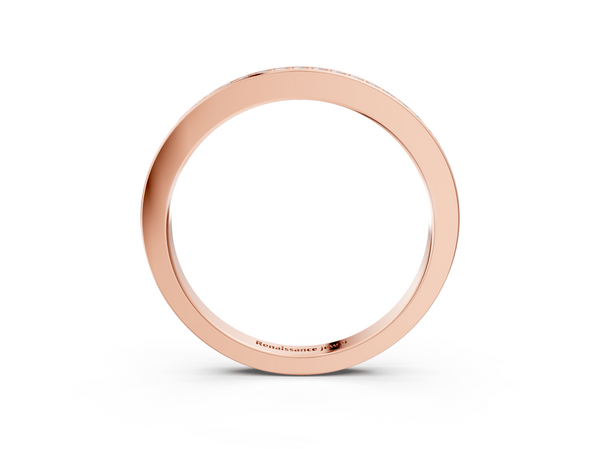 Rose gold Round Diamond Half Eternity Pavé Band