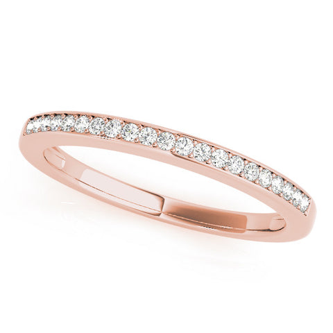Rose gold Round Diamond Half Eternity Pavé Band
