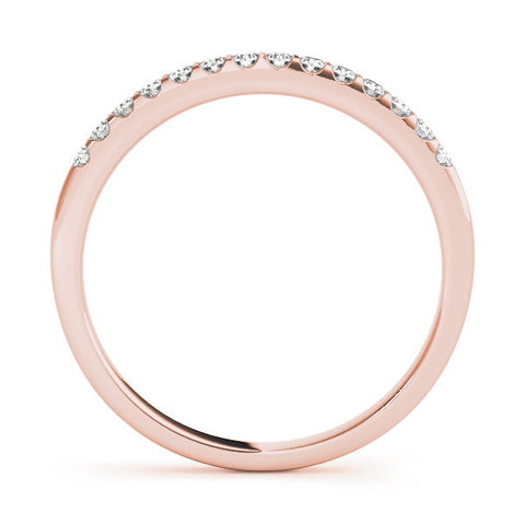 Rose gold Round Diamond Half Eternity Pave Band with Shared Prong Setting 1