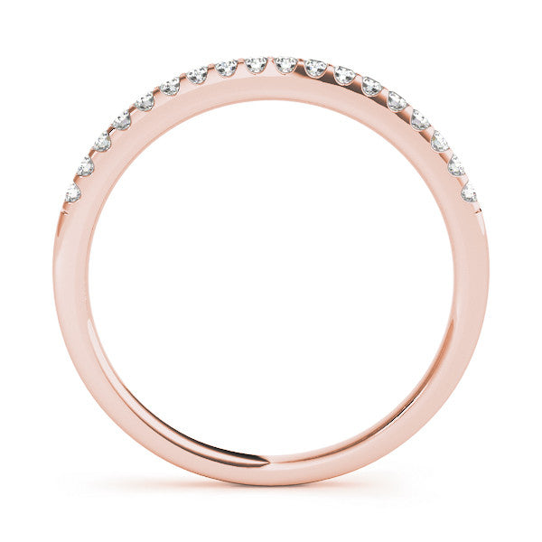 Rose gold Round Diamond Half Eternity Prong Set Band 2
