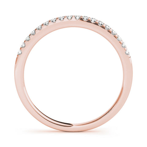 Rose gold Round Diamond Half Eternity Prong Set Band 2