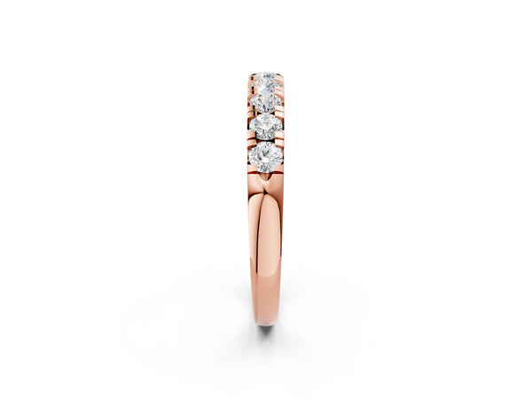 Rose gold Round Diamond Half-Eternity Prong Set Band