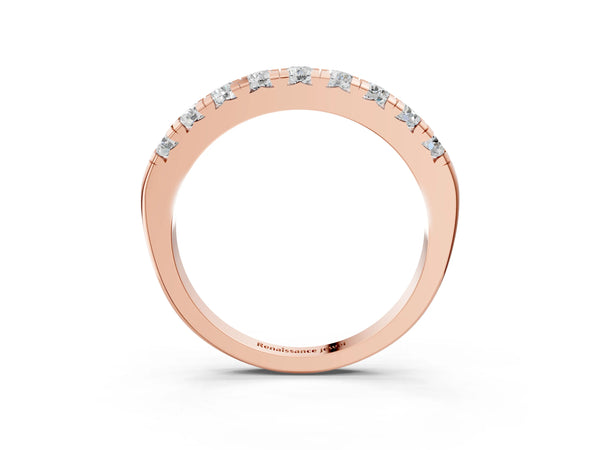 Rose gold Round Diamond Half-Eternity Prong Set Band