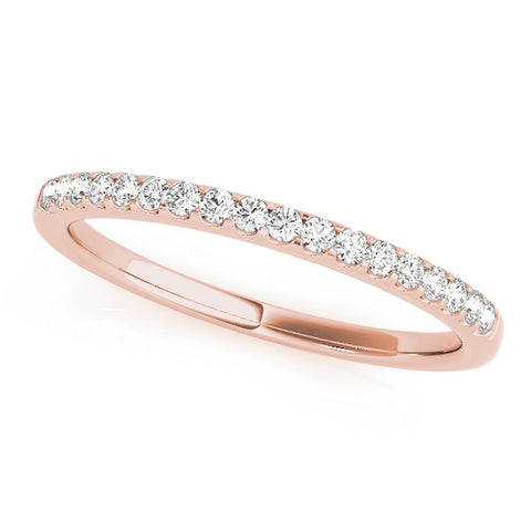 Rose gold Round Diamond Half Eternity Prong Set Band