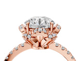 Rose gold Round Diamond Halo Pave Band with Four-Prong Setting_10