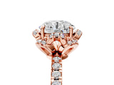 Rose gold Round Diamond Halo Pave Band with Four-Prong Setting_11