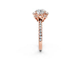 Rose gold Round Diamond Halo Pave Band with Four-Prong Setting_8