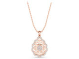 Rose gold Round Diamond Halo Pendant with Filigree Design_5