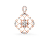 Rose gold Round Diamond Halo Pendant with Pavé Setting_4